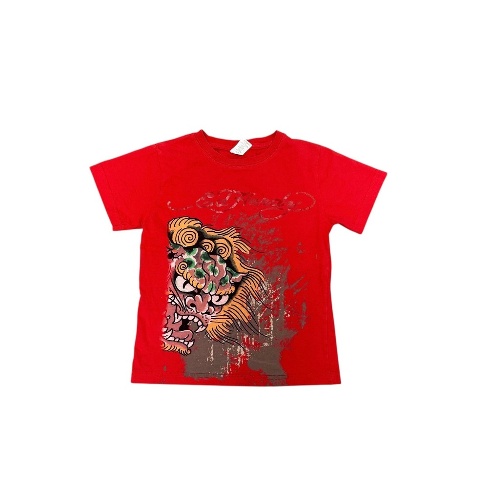 Ed Hardy Kids‎ Red Lion Graphic T-Shirt Size 6/7 Cotton